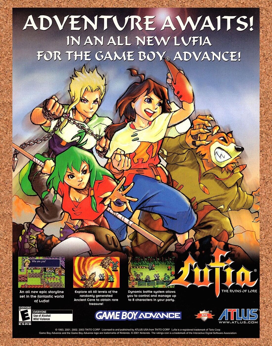 Lufia The Ruins Of Lore GBA Original 2007 Ad Authentic ATLUS Video Game Promo