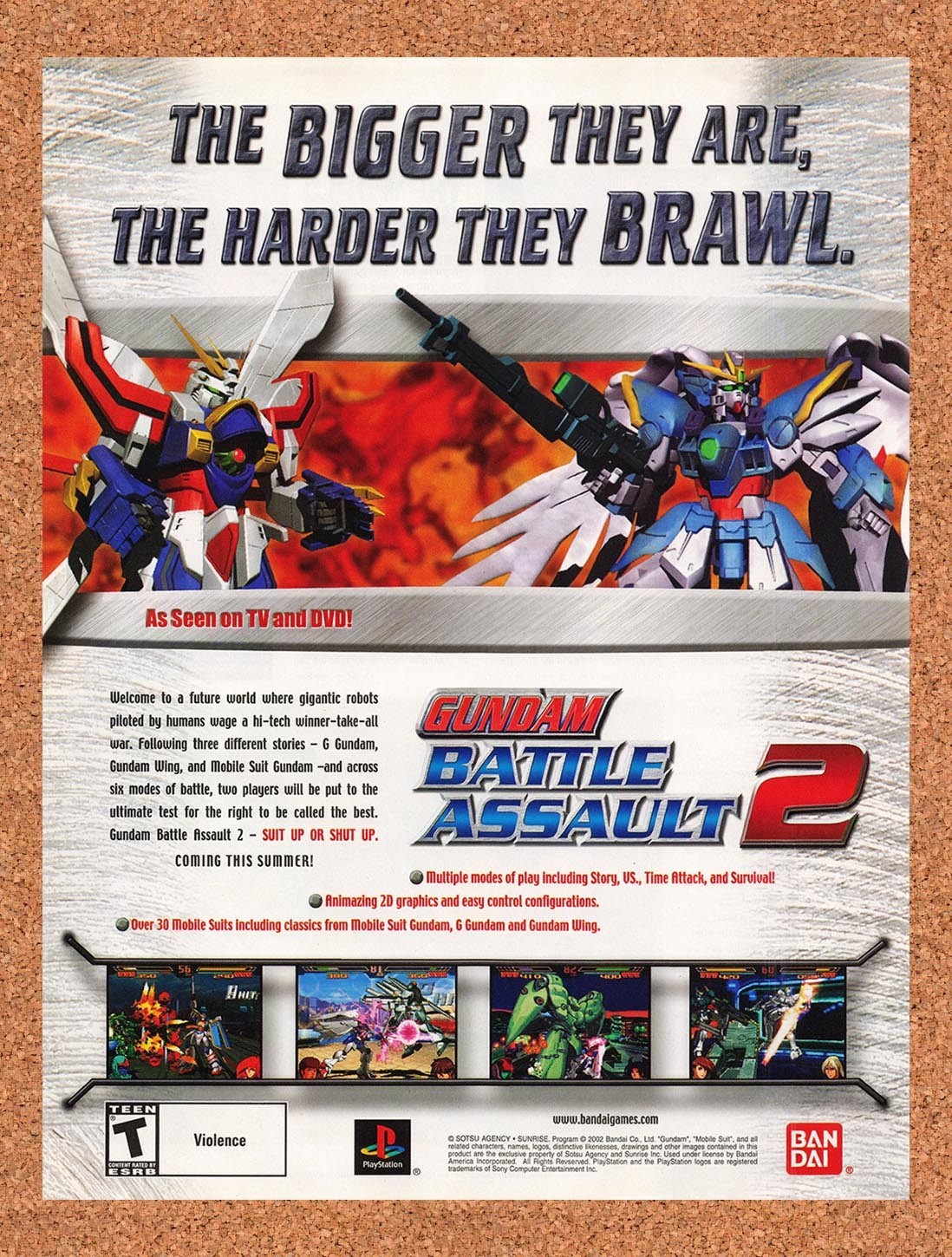 2002 Gundam Battle Assault 2 PS1 Original Advertisement / Retro Promo v1