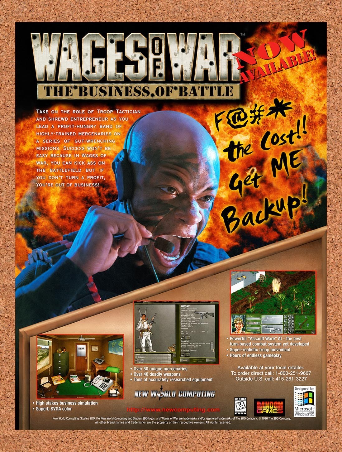 1996 Wages Of War The Business Of Battle PC Original Advertisement / Promo v2