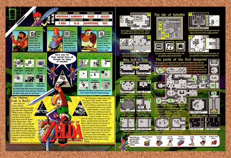 1993 Zelda Links Awakening Special Item Locations Original Ad / Retro Promo v2