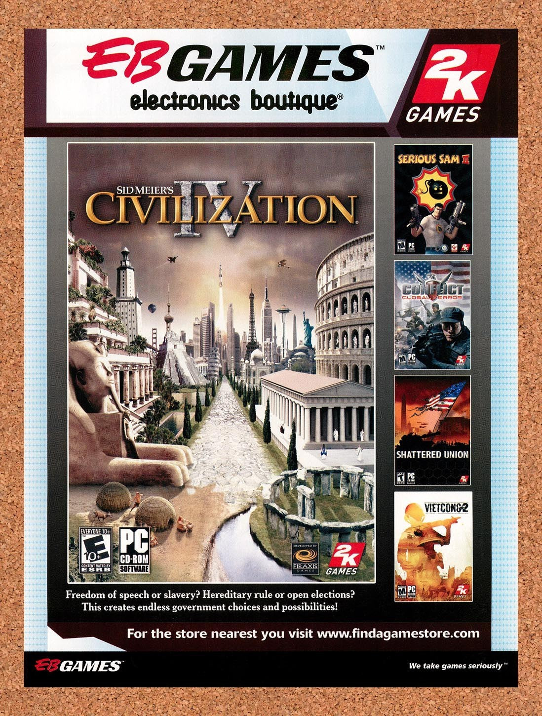 2006 Civilization IV EB Games Original Advertisement / Retro Promo v2