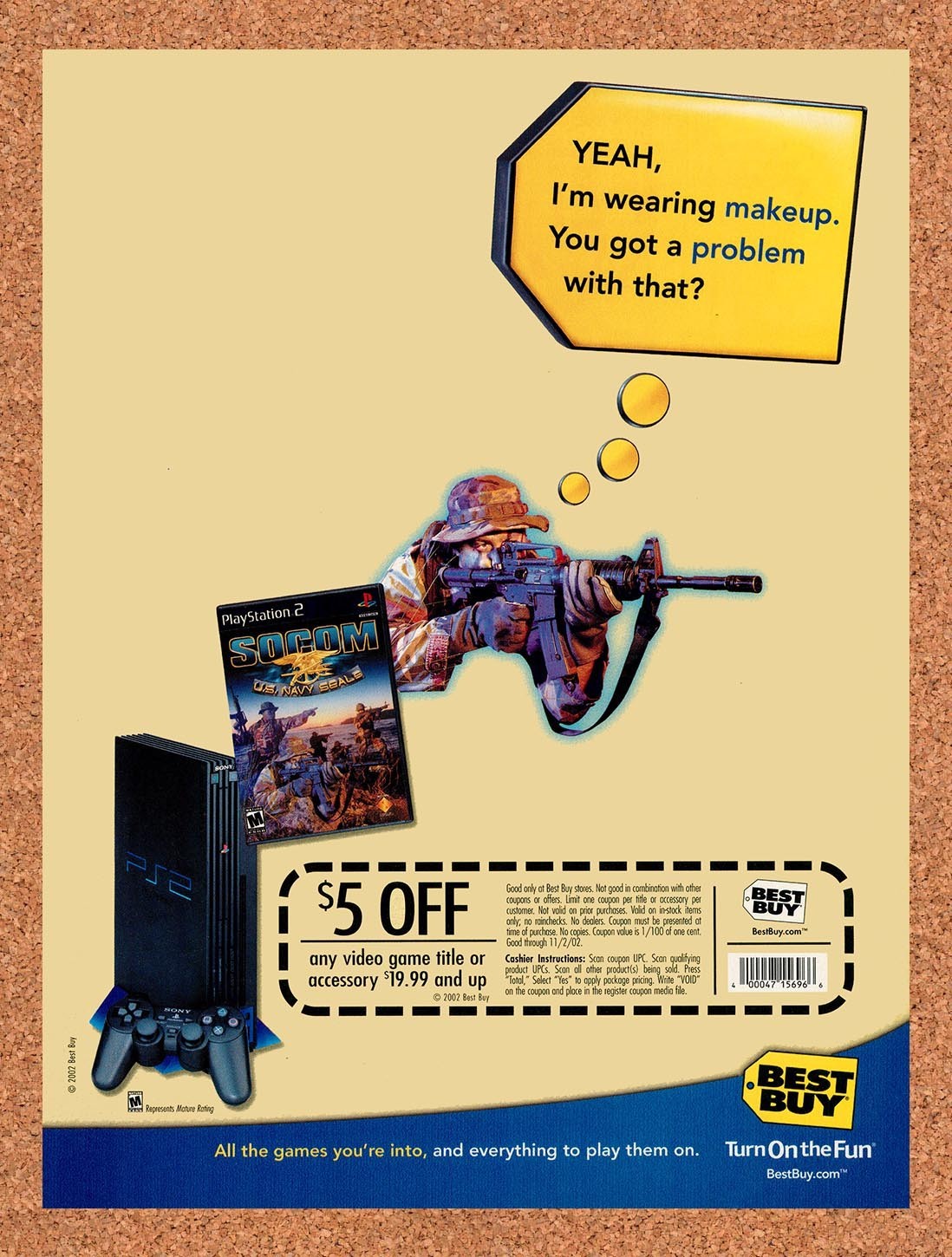 2002 Socom US Navy Seals Best Buy Original Advertisement / Retro Promo v1