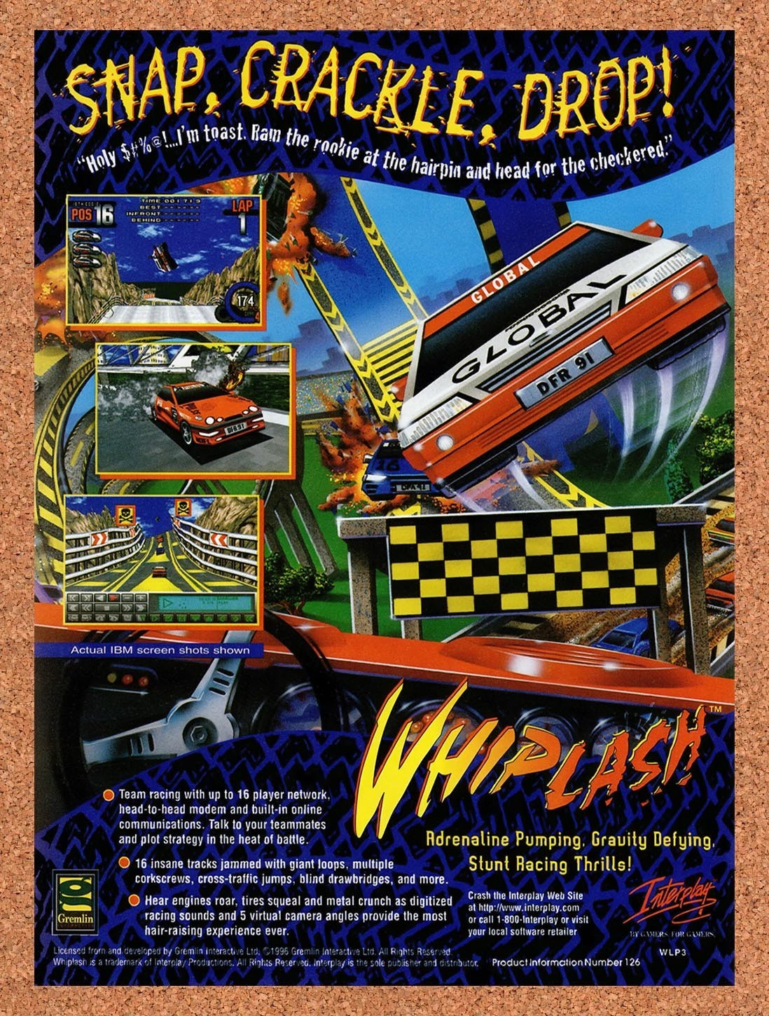 1996 Whiplash PC Original Advertisement / Retro Promo v6