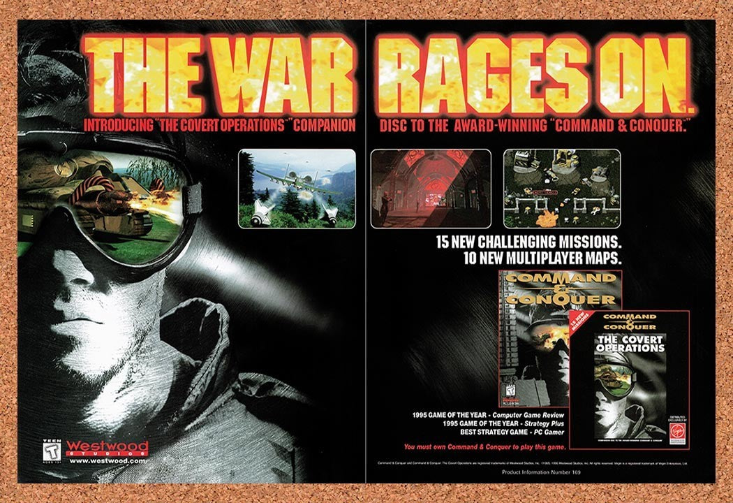 1996 Command & Conquer Covert Operations PC Original Advertisement / Promo v1