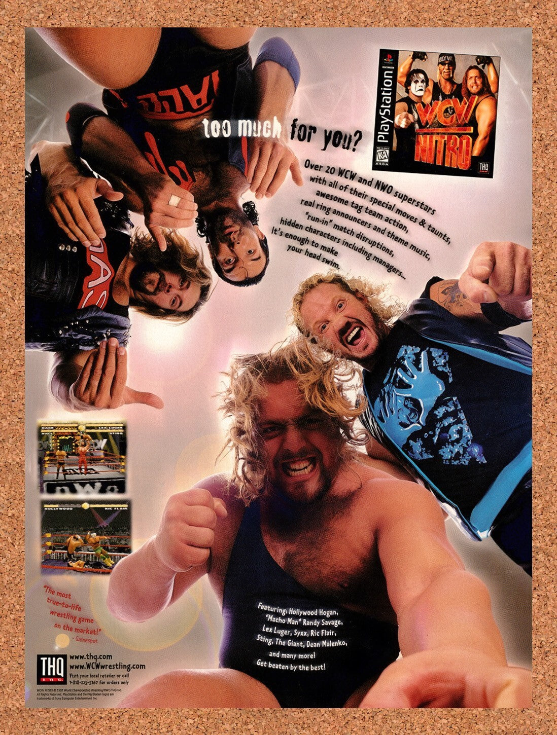 1998 WCW Nitro PS1 Original Advertisement / Retro Wall Art v3