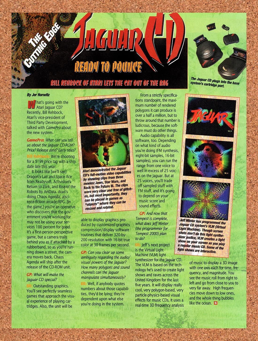 1994 Atari Jaguar CD Launch Preview Original Advertisement / Retro Wall Art v4
