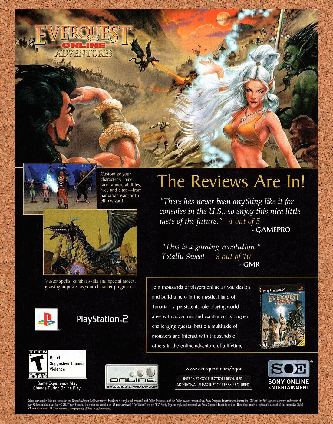 EverQuest Online Adventures PS2 Original 2007 Ad Authentic Video Game Promo