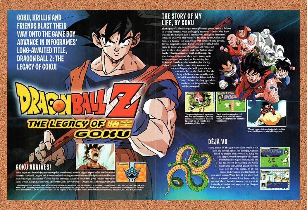 Dragonball Z Legacy Of Goku GBA Original 2004 Vintage Ad - Video Game Promo