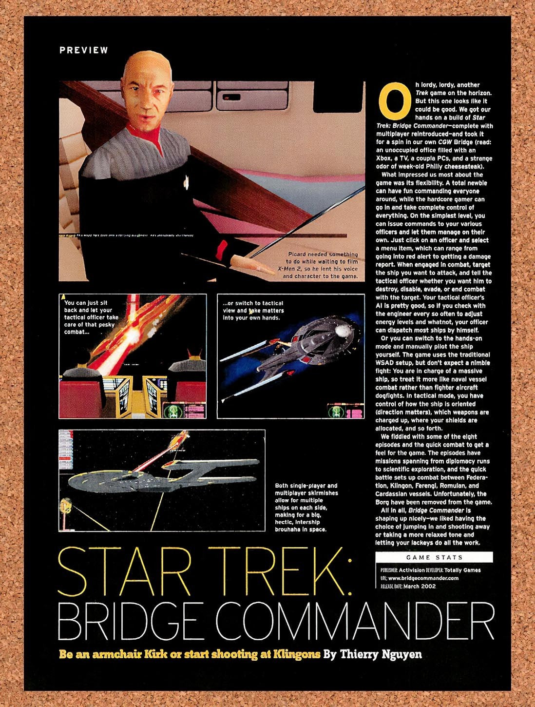 2002 Star Trek Bridge Commander PC Original Advertisement / Retro Promo vr1