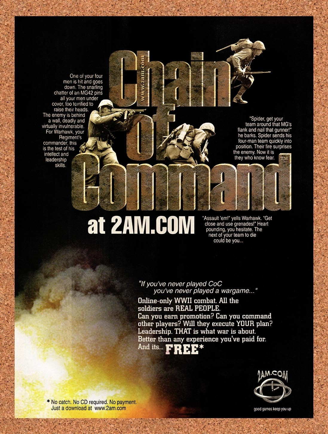 1999 Chain Of Command Online RTS Original Advertisement / Retro Promo v1