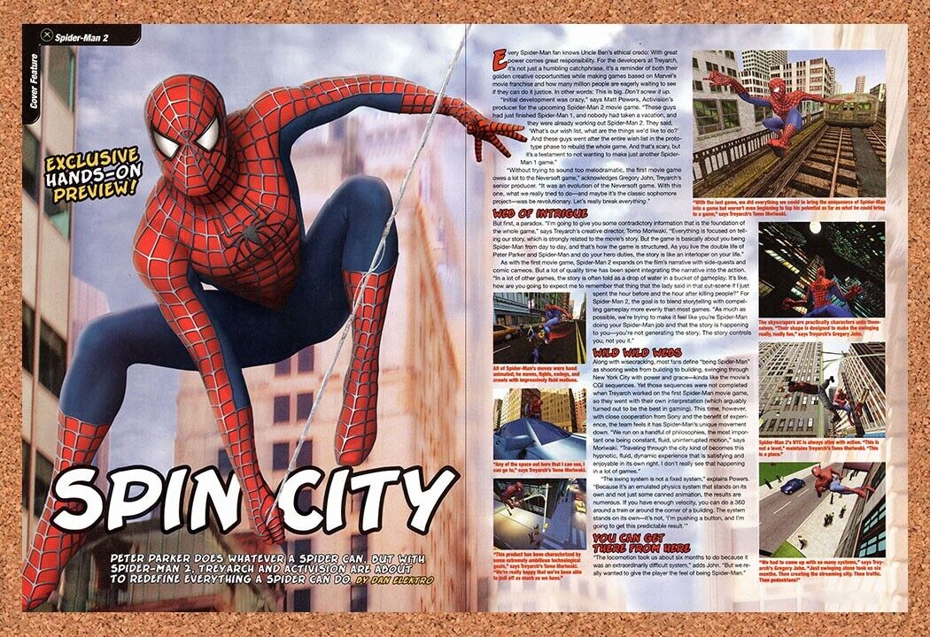 Spider-Man 2 PS2 Original 2004 Vintage Ad - Video Game Review Promo