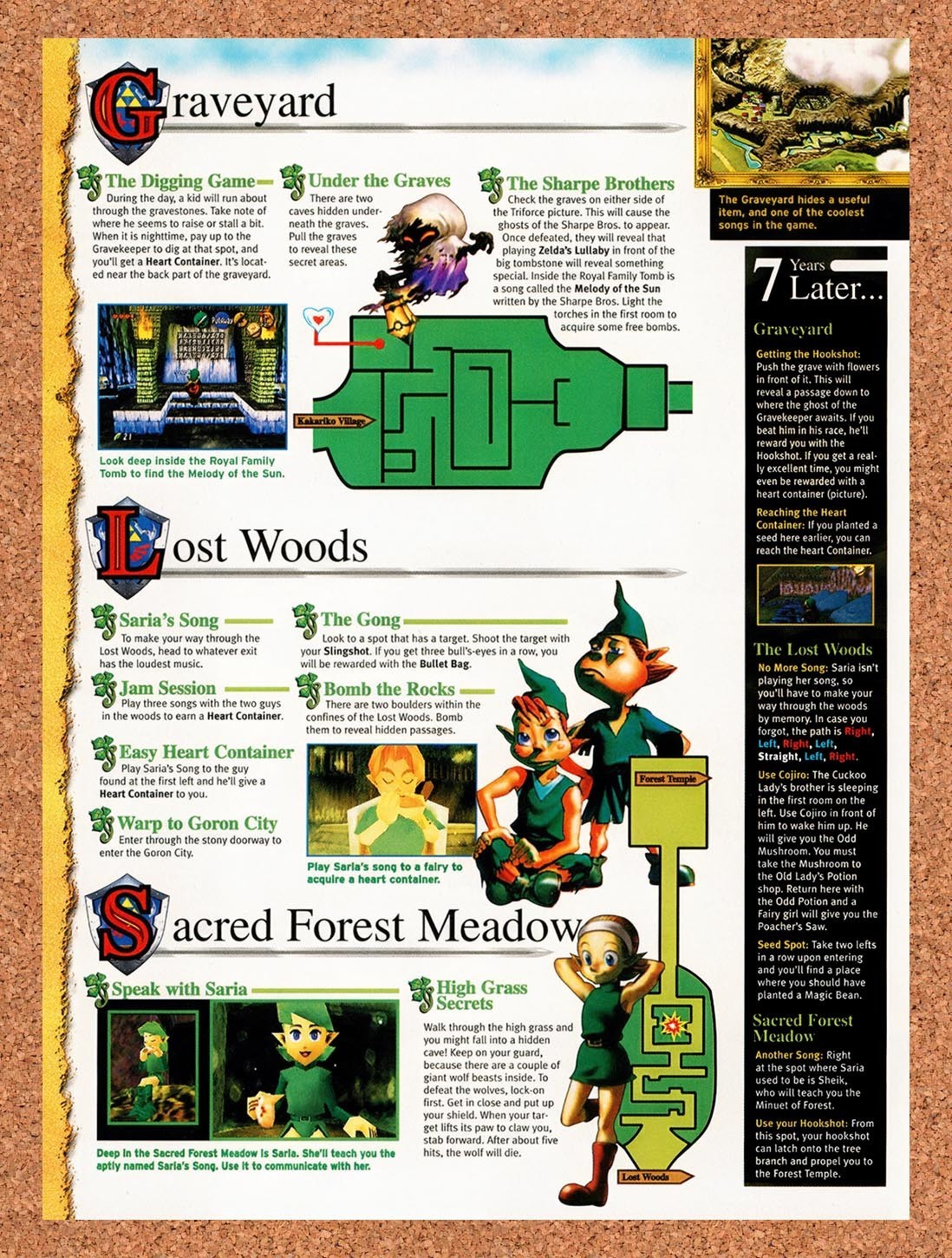1998 Zelda Ocarina Of Time Graveyard - Sacred Forest Original Ad / Promo vr15