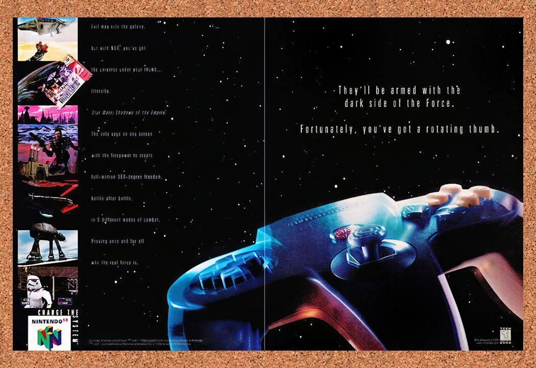1997 Star Wars Shadows Of The Empire N64 Original Advertisement / Retro Promo v2