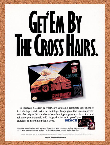 1993 X-Zone SNES Original Advertisement / Retro Wall Art v1
