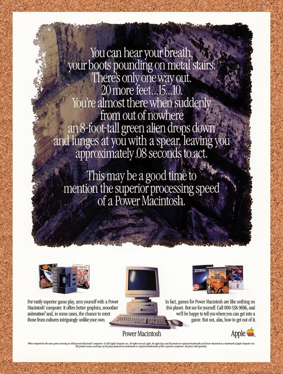 1995 Apple Games On The Power Mac Original Advertisement / Retro Promo v2