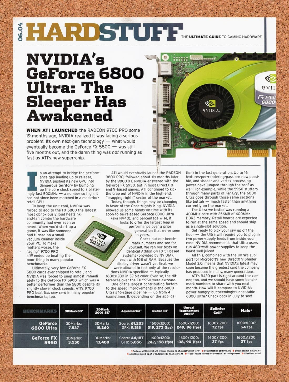 2004 nVidia GeForce 6800 Ultra Original Advertisement / Retro Promo vr3