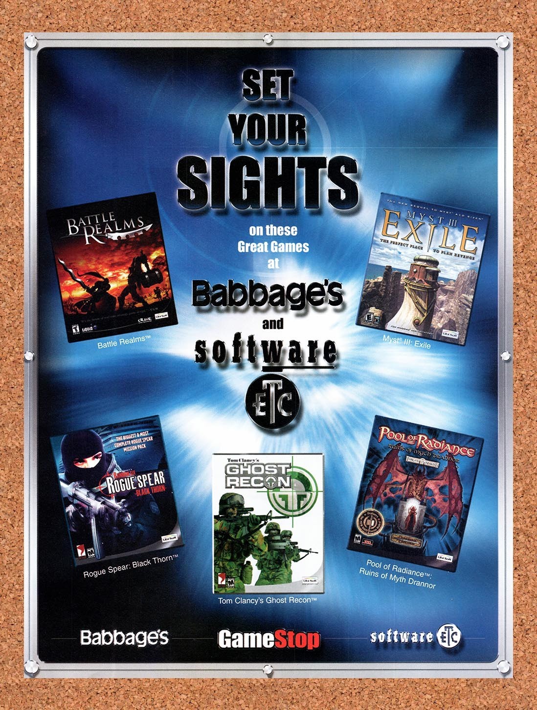 2001 GameStop Babbages PC Games Original Advertisement / Retro Promo v1