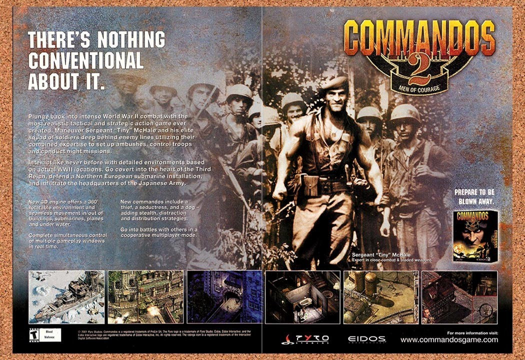 2001 Commandos 2 PC Original Advertisement / Retro Promo v3