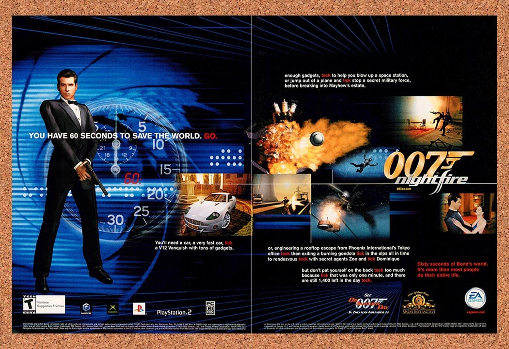 2002 007 Nightfire PC Original Advertisement / Retro Promo v4