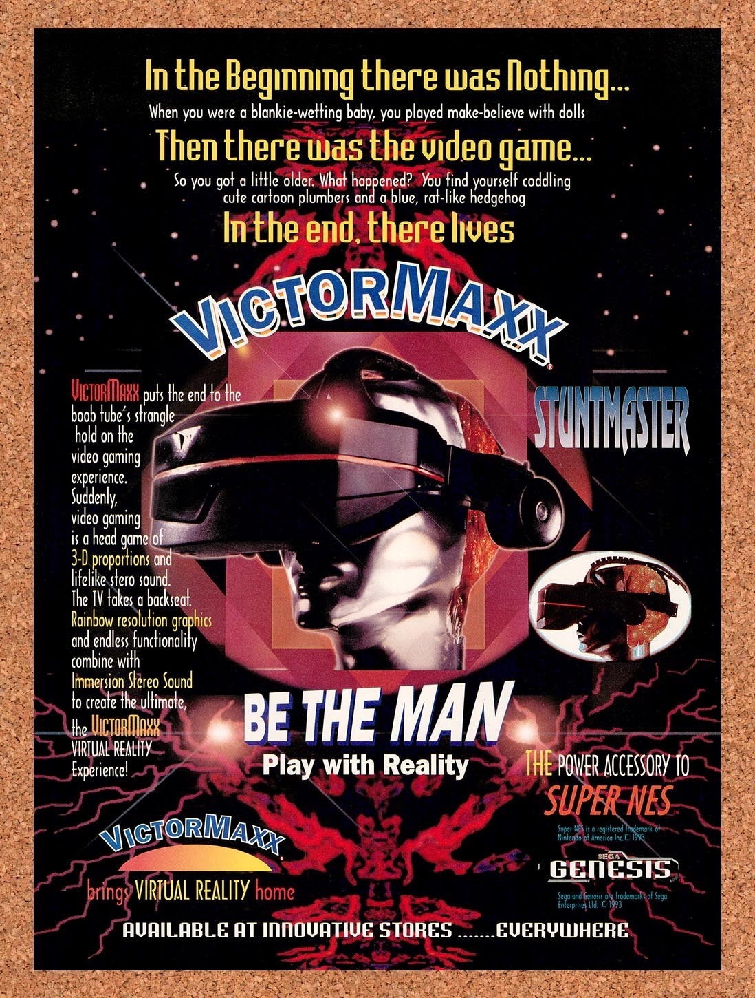 1993 VictorMaxx SNES Virtual Reality Original Advertisement / Retro Promo v1