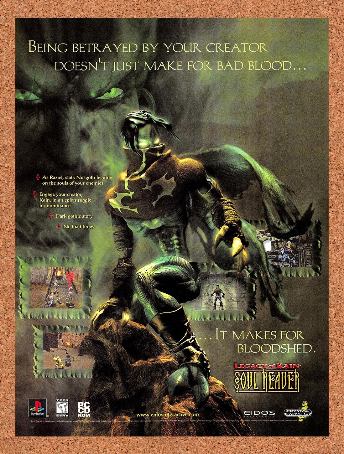 1999 Legacy Of Kain Soul Reaver PS1 Original Advertisement / Retro Promo v4