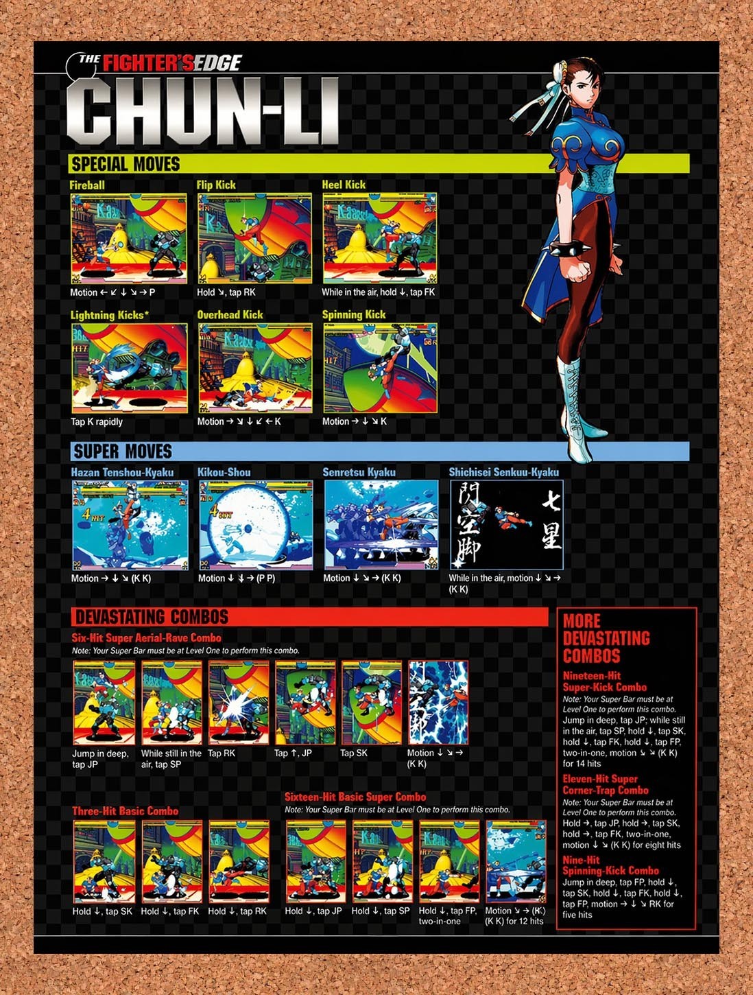 1999 Marvel vs Capcom Clash Of Super Heroes Chun-Li Special Moves Original Ad 4