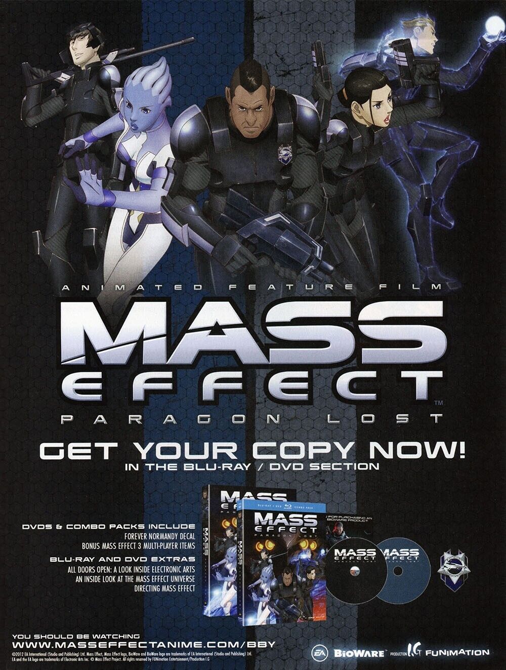 Mass Effect Paragon Lost DVD Original 2015 Ad Authentic Anime Video Game Promo