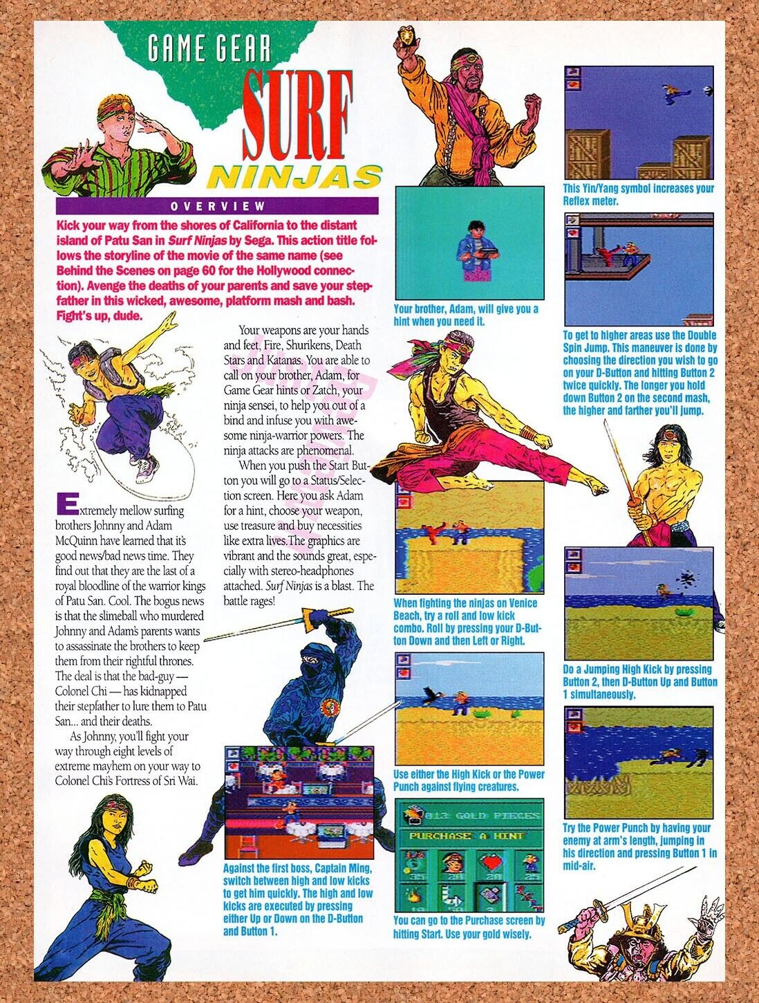 1993 Surf Ninjas Game Gear Original Advertisement / Retro Wall Art v2