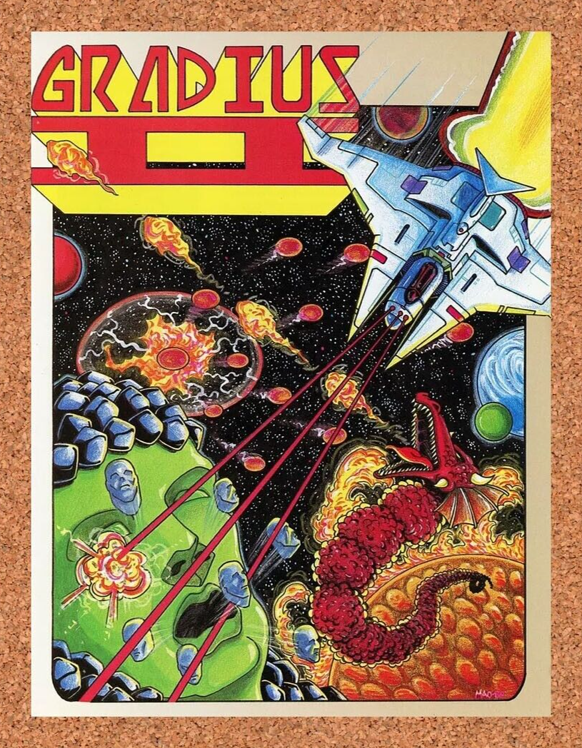 Gradius 2 Famicom NES II Original 1990 Ad Authentic Video Game Promo