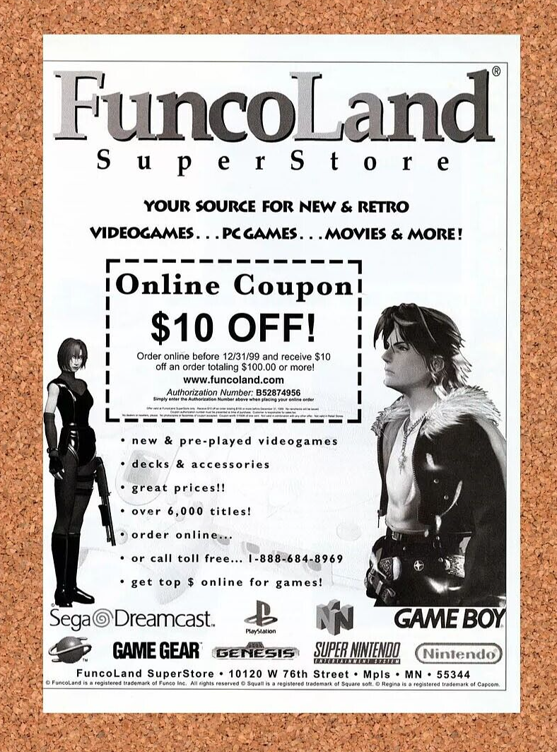 Final Fantasy VIII 8 PS1 FuncoLand Rebate Original 2007 Ad Authentic Game Promo