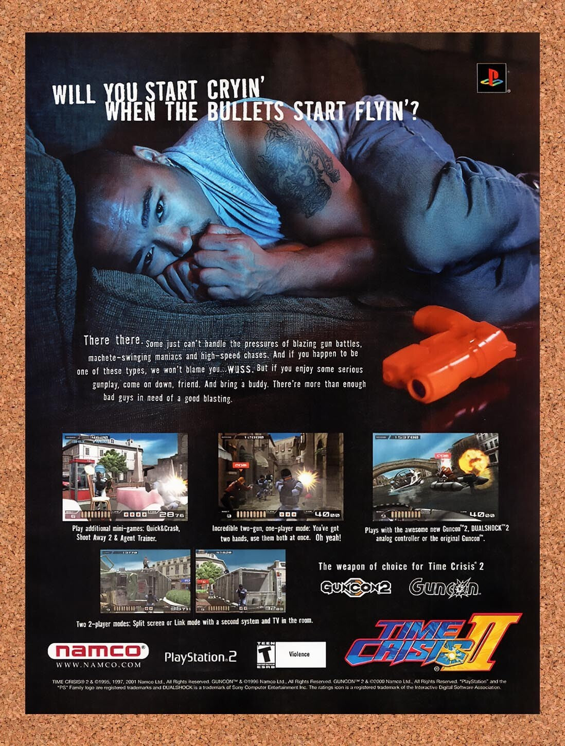 2000 Time Crisis II PS2 Original Advertisement / Retro Wall Art v1