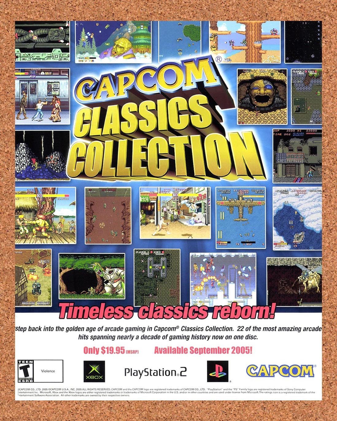 2005 Capcom Classics Collection PS2 Original Advertisement / Retro Promo v1