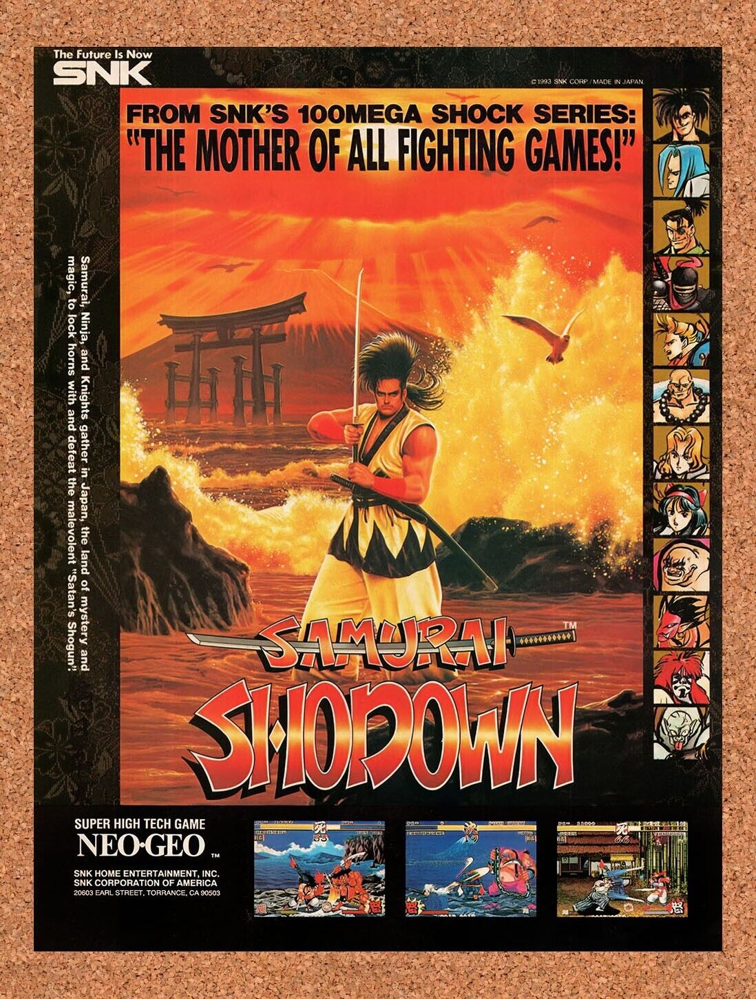 1993 Samurai Shodown Neo Geo Original Advertisement / Retro Wall Art v2