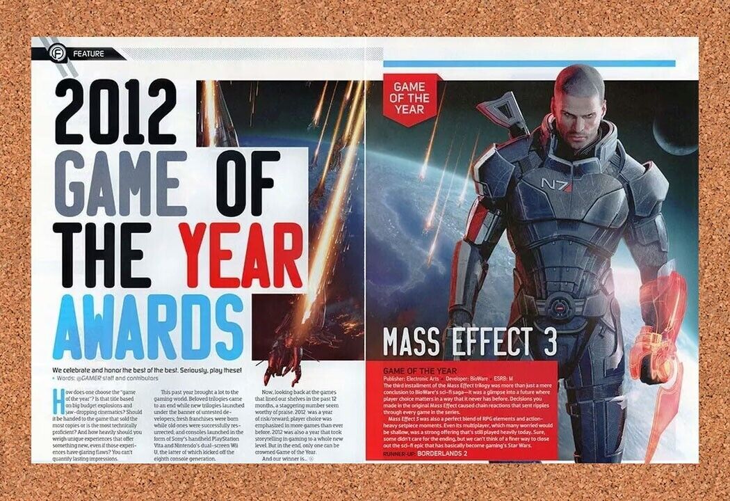 Mass Effect Xbox 360 Original 2013 Ad Authentic GOTY Video Game Promo