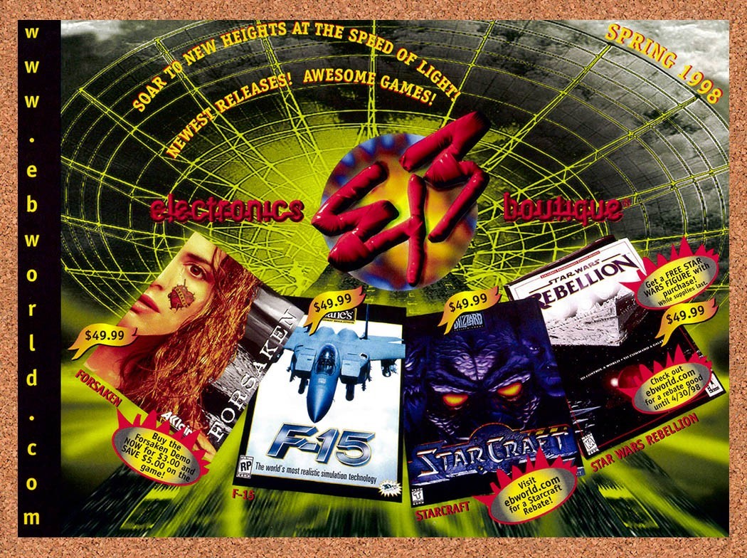 1998 EB Games PC Spring 1998 Releases Original Advertisement / Retro Promo v4
