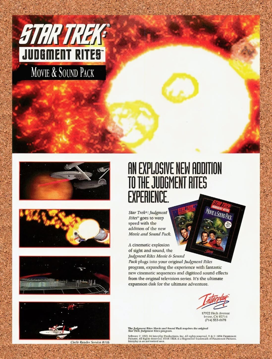 1994 Star Trek Judgement Rites Movie And Sound Pack Original Ad / Promo v2