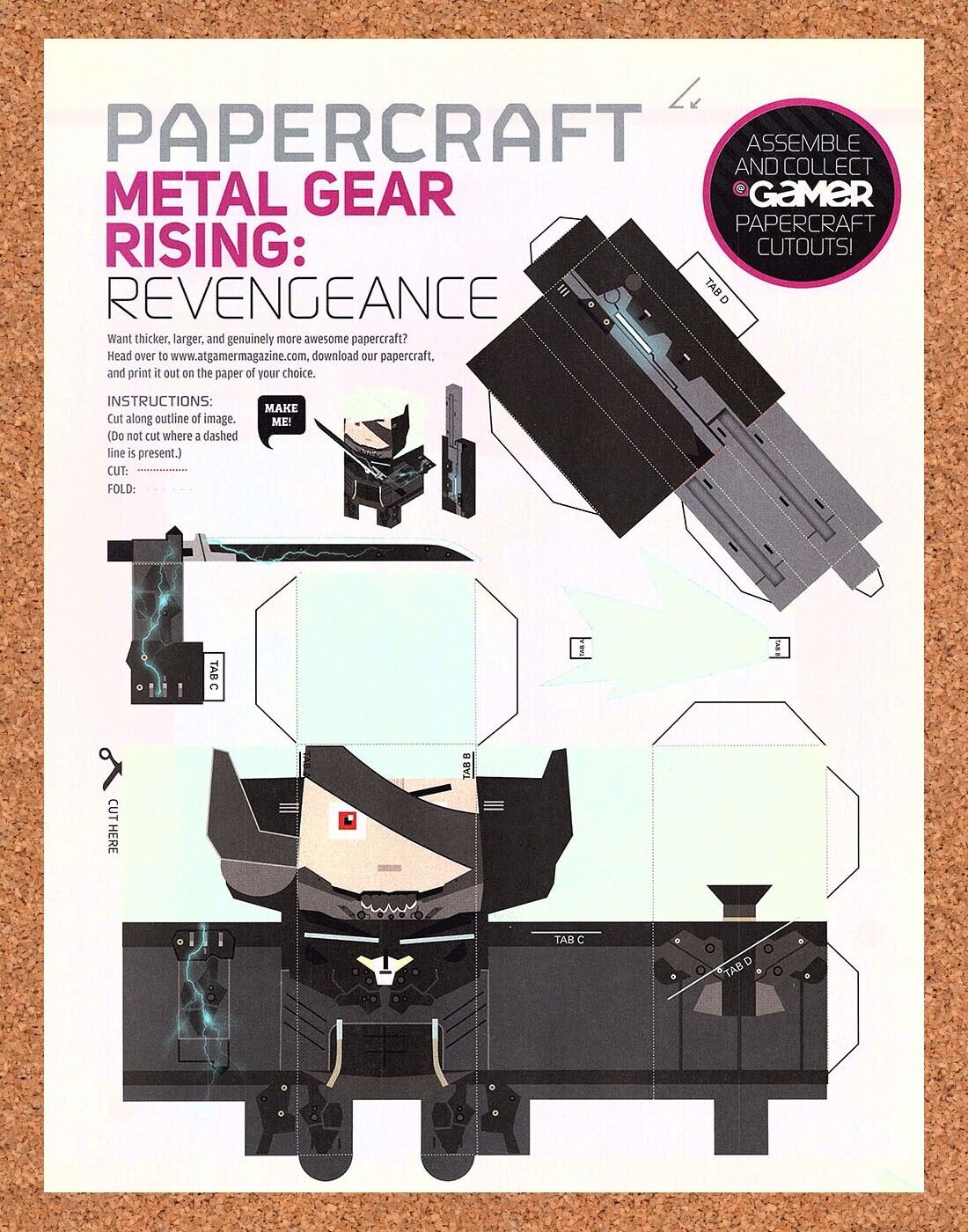 Metal Gear Rising PaperCrft Original 2012 Authentic Video Game Collectible Promo