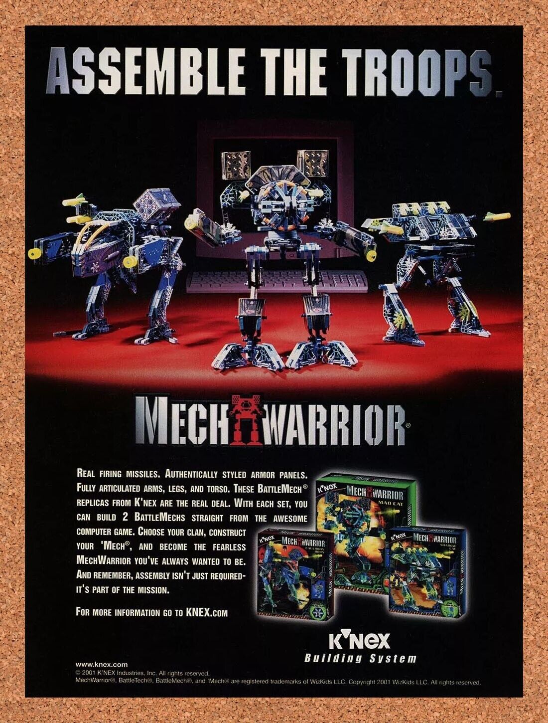 MechWarrior PC Original 2002 Ad Authentic K'Nex Minifigures Video Game Promo