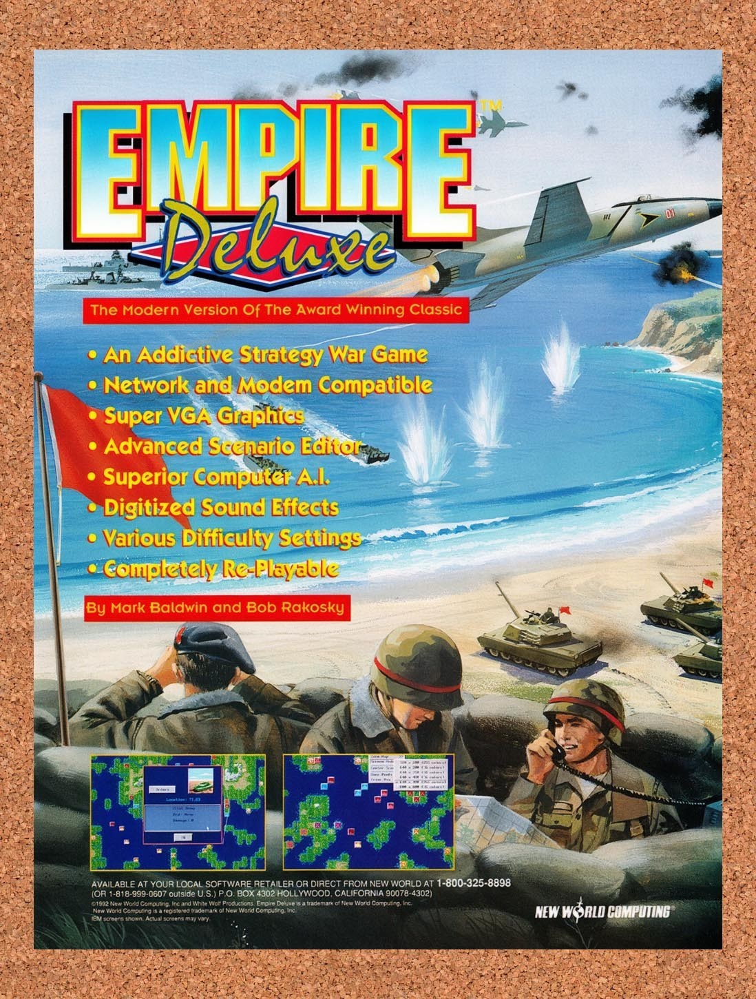 1993 Empire Deluxe MS-DOS Original Advertisement / Retro Promo v1