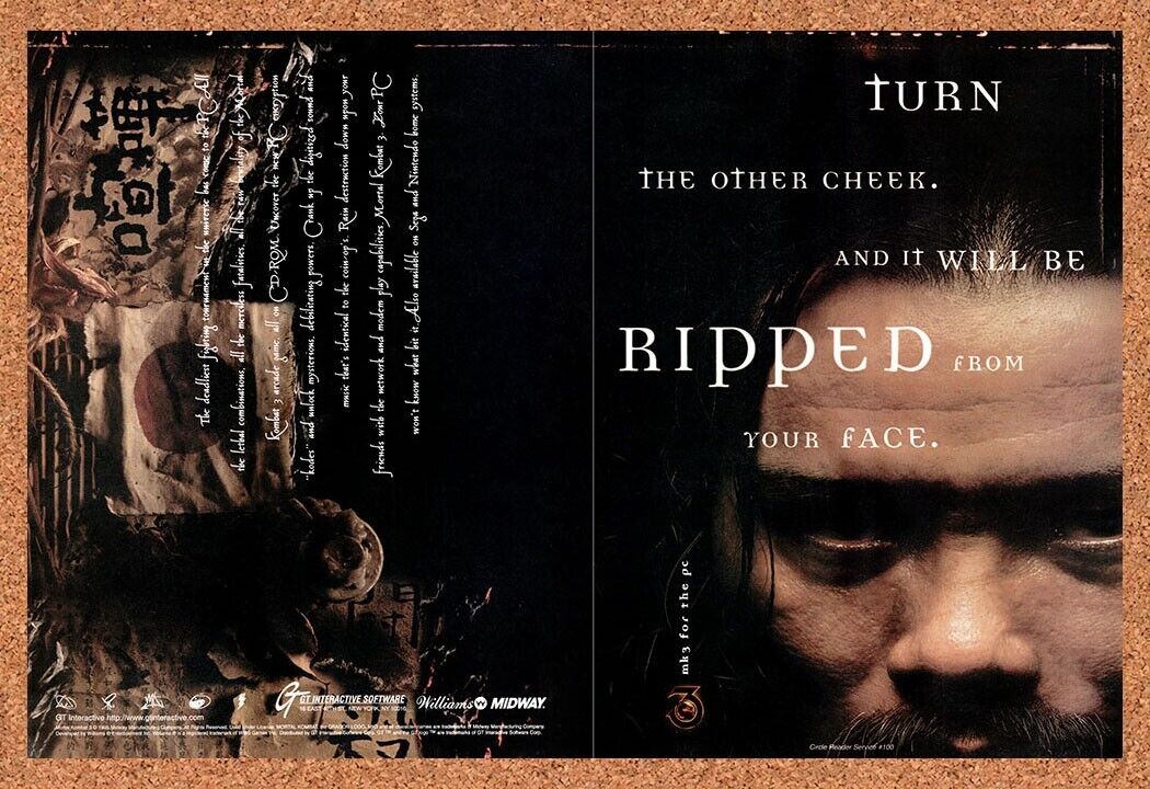 Mortal Kombat 3 PC Original 1997 Vintage Ad - Video Game Art Promo