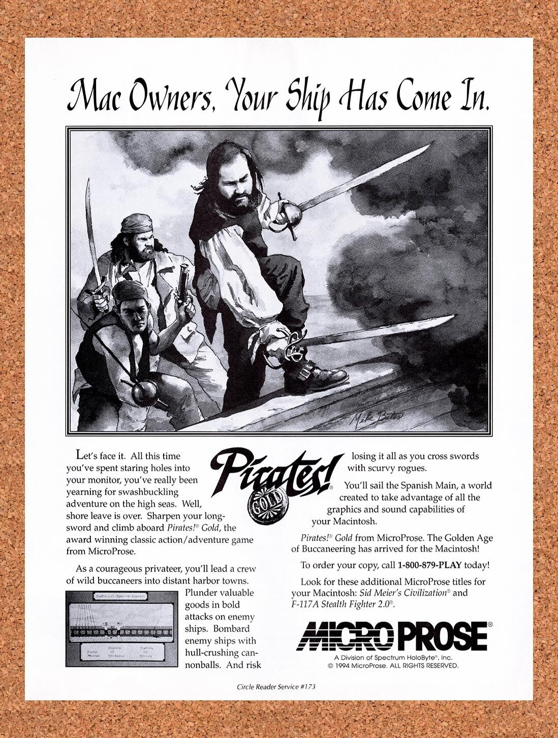 1994 Pirates! MAC Original Advertisement / Retro Wall Art v5