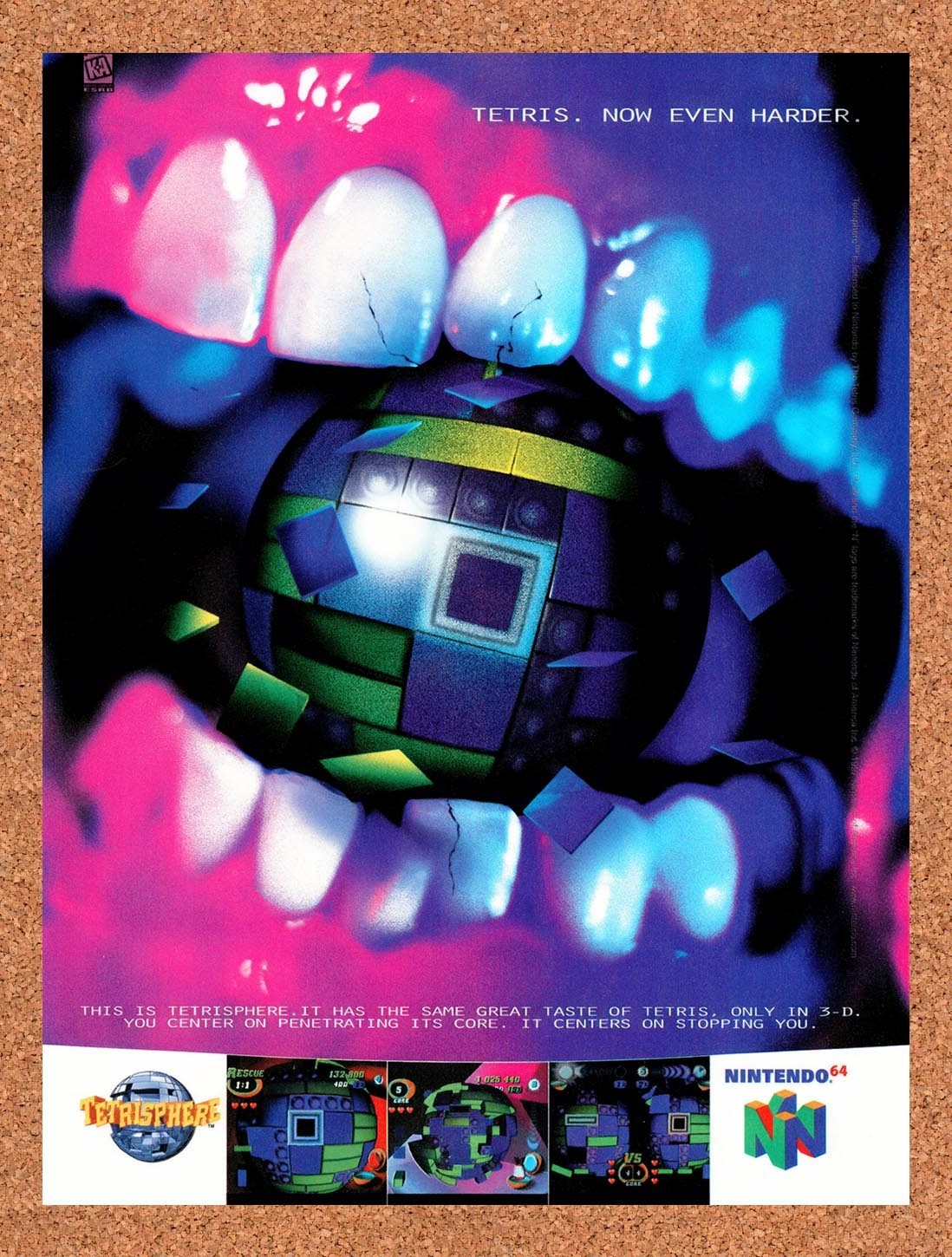 1997 Tetrisphere N64 Original Advertisement / Retro Promo v1