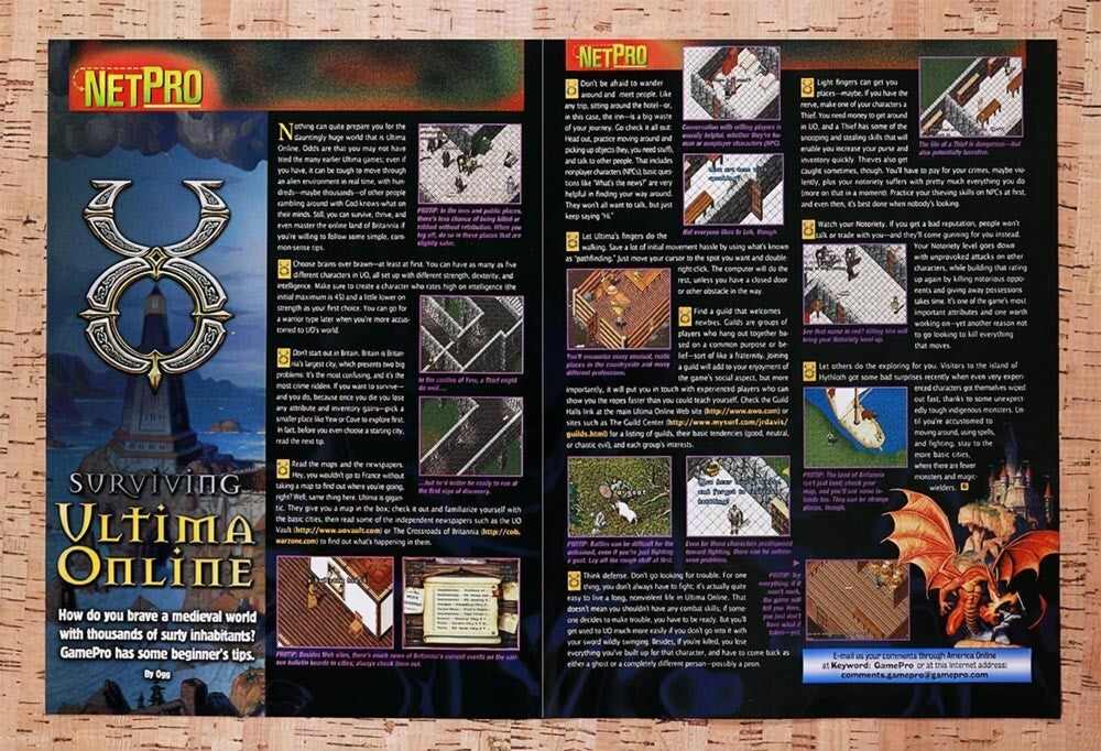 1998 Ultima Online PC Original Advertisement / Retro Wall Art v2