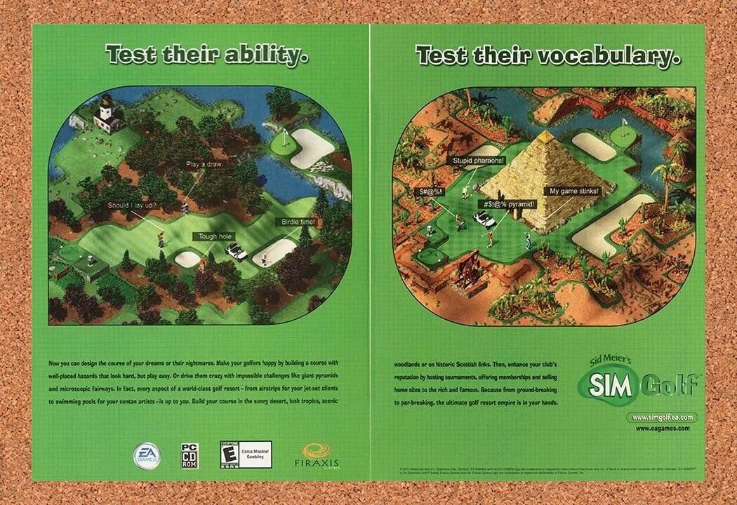 Sim Golf PC Original 2004 Ad Authentic Funny Witty Video Game Promo
