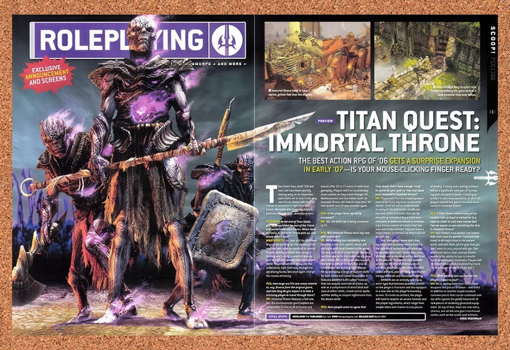 2006 Titan Quest Immortal Throne PC Original Advertisement / Retro Promo vr2