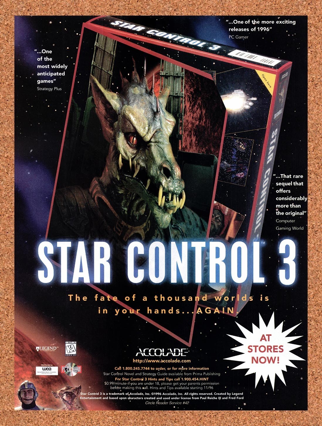 1996 Star Control 3 PC Original Advertisement / Retro Promo v3