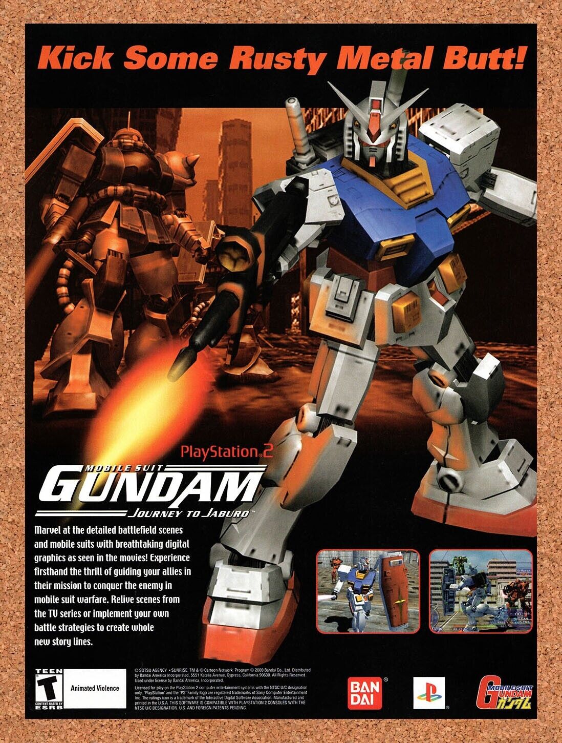 2001 Gundam Journey To Jaburo PS2 Original Advertisement / Retro Wall Art v1
