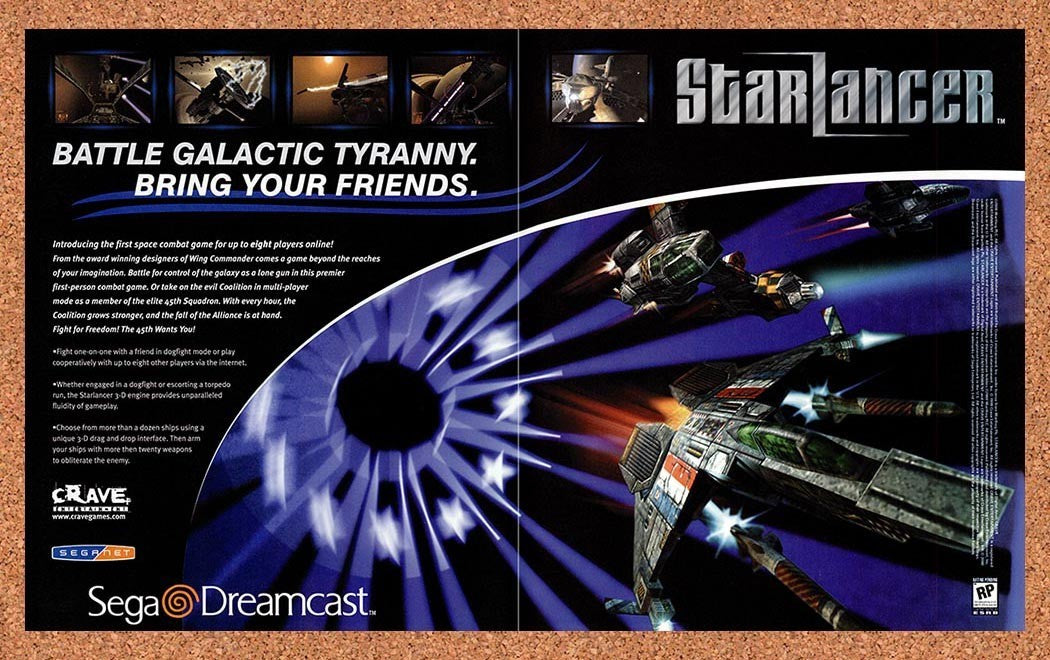 2000 Starlancer Dreamcast Original Advertisement / Retro Promo v4