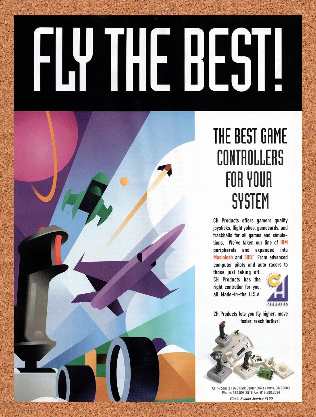 1994 CH Products Macintosh Video Game Peripherals Original Ad / Wall Art v3