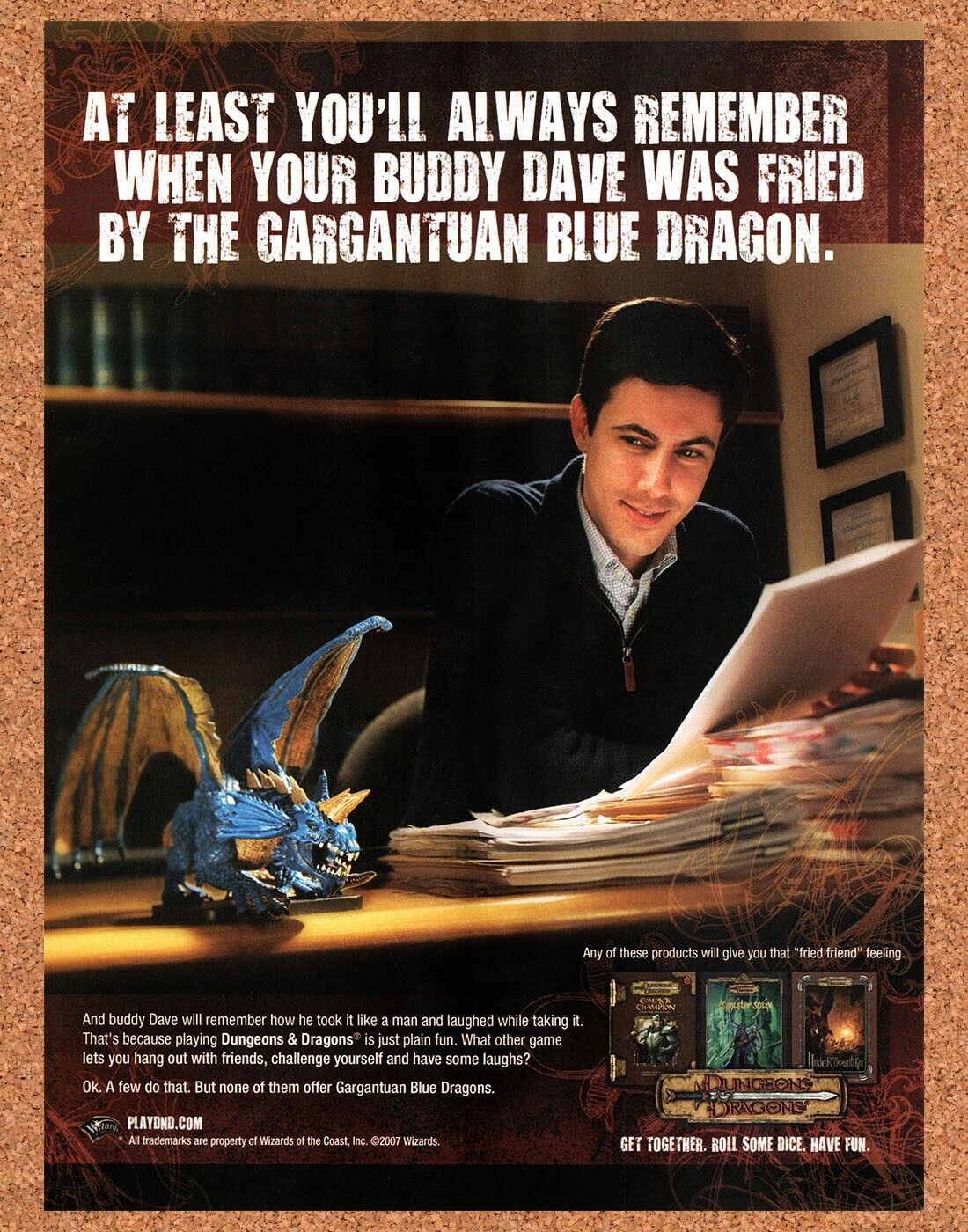 Dungeons & Dragons Original 2007 Vintage Ad - Blue Dragon Video Game Promo